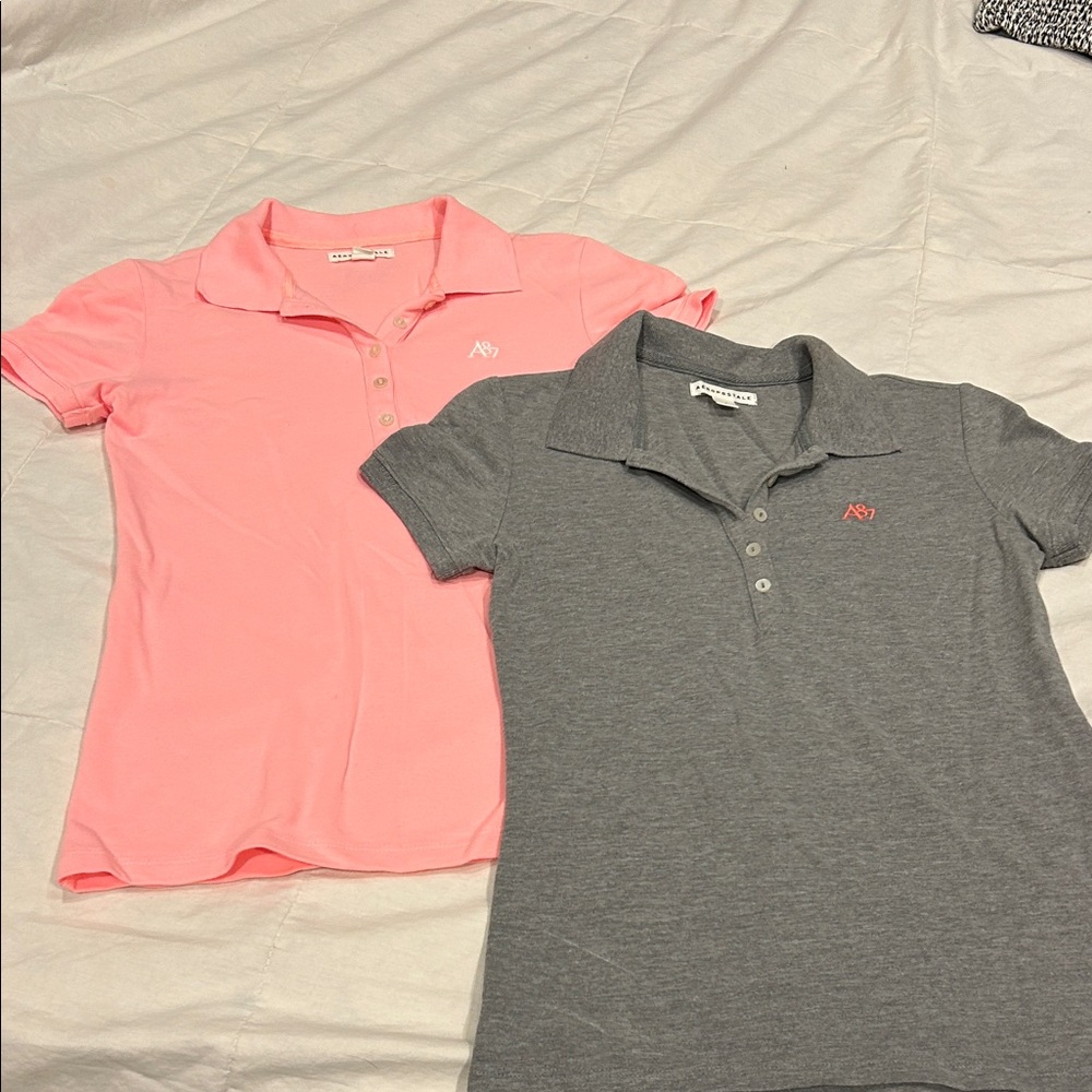 Aeropostale Kids Polo Set - Pink and Gray